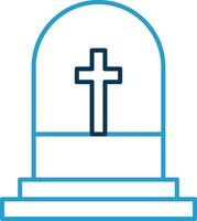 Grave Line Blue Two Color Icon vector