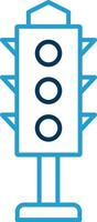Traffic Lights Line Blue Two Color Icon vector
