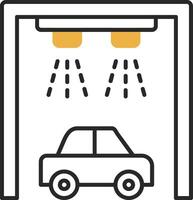 Car Wash Skined Filled Icon vector