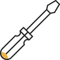 Screwdriver Skined Filled Icon vector
