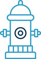 Fire Hydrant Line Blue Two Color Icon vector