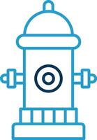 Fire Hydrant Line Blue Two Color Icon vector