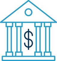 Bank Line Blue Two Color Icon vector