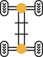 Chassis Skined Filled Icon vector