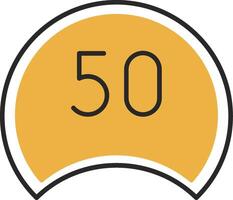 Speed Limit Skined Filled Icon vector