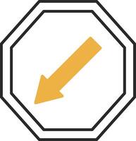 Keep Left Skined Filled Icon vector