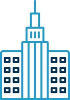 Skycraper Line Blue Two Color Icon vector