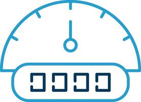 Tachometer Line Blue Two Color Icon vector