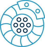 Brake Disk Line Blue Two Color Icon vector