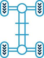 Chassis Line Blue Two Color Icon vector