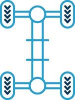 Chassis Line Blue Two Color Icon vector