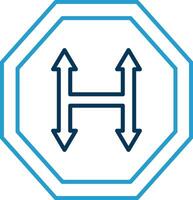 Junction Line Blue Two Color Icon vector