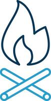 Fire Line Blue Two Color Icon vector