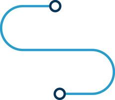 Curve Line Blue Two Color Icon vector