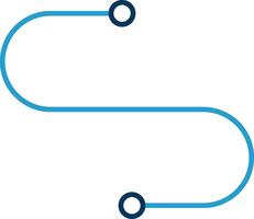 Curve Line Blue Two Color Icon vector