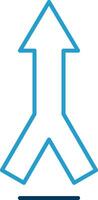 Merging Line Blue Two Color Icon vector