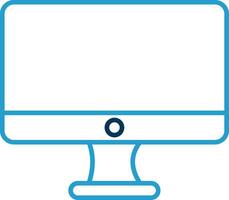 Monitor Line Blue Two Color Icon vector