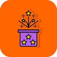 magia caja lleno naranja antecedentes icono vector