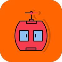 Gondola Filled Orange background Icon vector