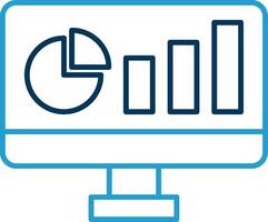 Dashboard Line Blue Two Color Icon vector