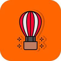 Hot Air Ballon Filled Orange background Icon vector