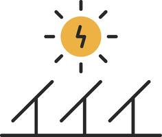 Solar Energy Skined Filled Icon vector