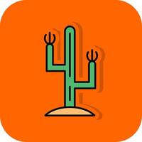 Cactus Filled Orange background Icon vector