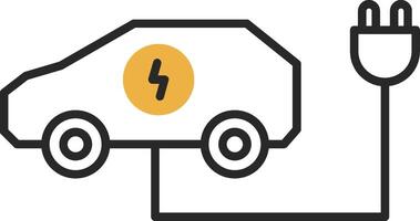 Electric Car Skined Filled Icon vector