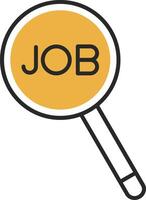 Job Search Skined Filled Icon vector