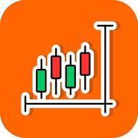 Stock Market Filled Orange background Icon vector