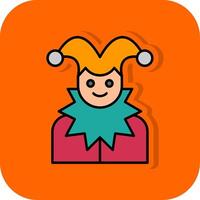 Jester Filled Orange background Icon vector