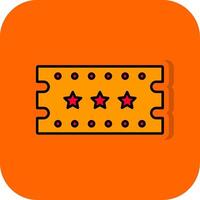 Circus Ticket Filled Orange background Icon vector