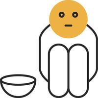 Hunger Skined Filled Icon vector