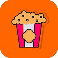 Popcorn Filled Orange background Icon vector