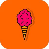 Cotton Candy Filled Orange background Icon vector