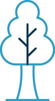 Tree Line Blue Two Color Icon vector