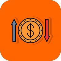 Money Transfer Filled Orange background Icon vector