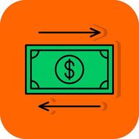 Cash Flow Filled Orange background Icon vector
