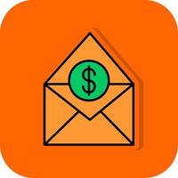 Salary Mail Filled Orange background Icon vector