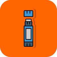 Glue Stick Filled Orange background Icon vector