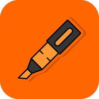 Highlighter Filled Orange background Icon vector