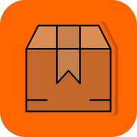 Box Filled Orange background Icon vector