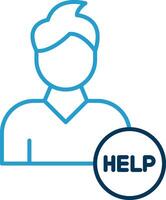 Help Line Blue Two Color Icon vector