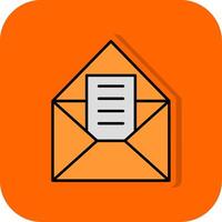 Open Envelope Filled Orange background Icon vector