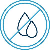 Water Scarcity Line Blue Two Color Icon vector