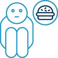 Beggar Line Blue Two Color Icon vector