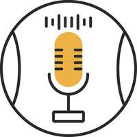 Voice Recorder Skined Filled Icon vector
