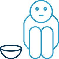Hunger Line Blue Two Color Icon vector