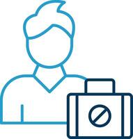 Unemployed Line Blue Two Color Icon vector