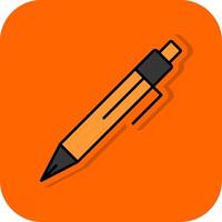 Pen Filled Orange background Icon vector